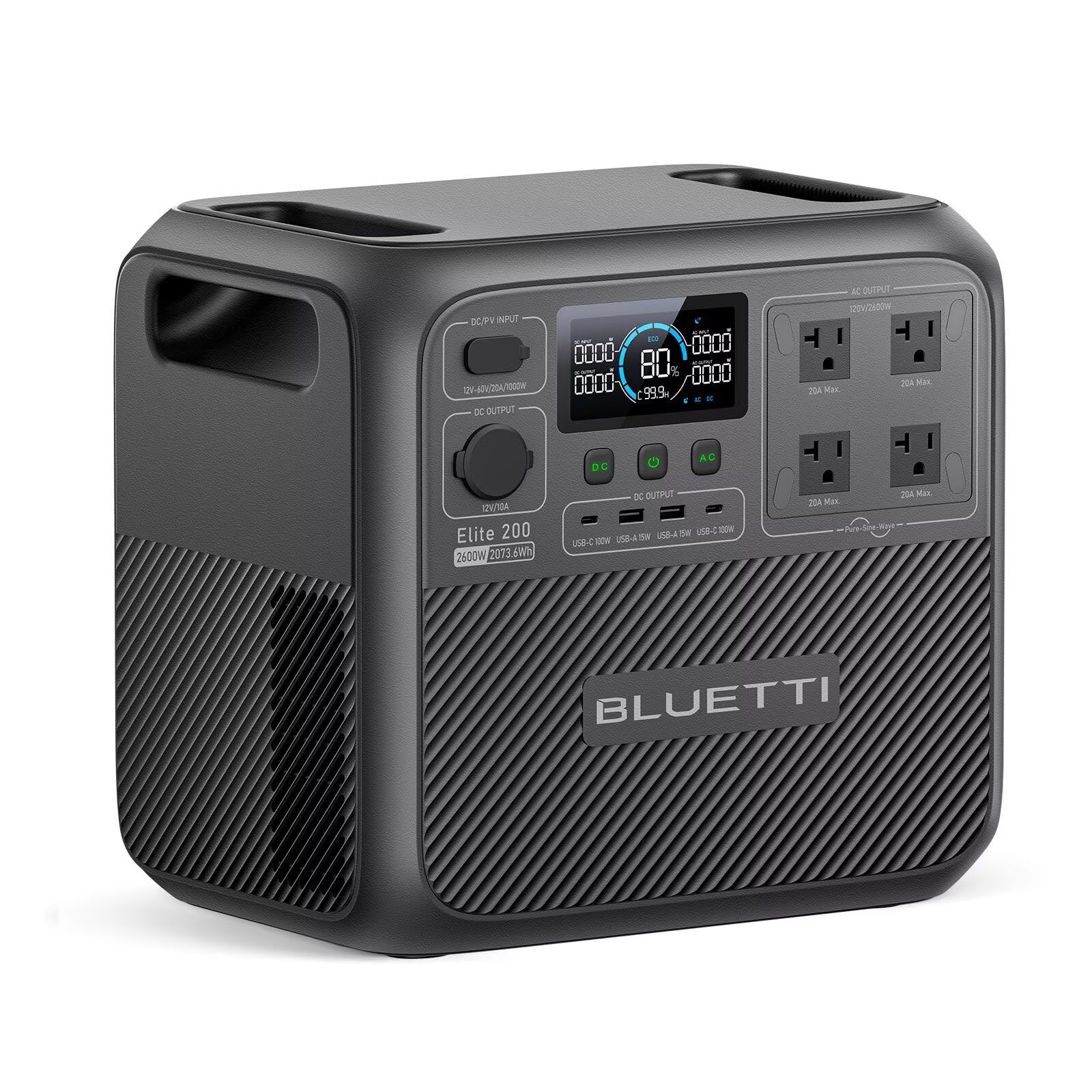 BLUETTI Elite 200 V2 Portable Power Station 2073,6Wh 2600W Solar Generator